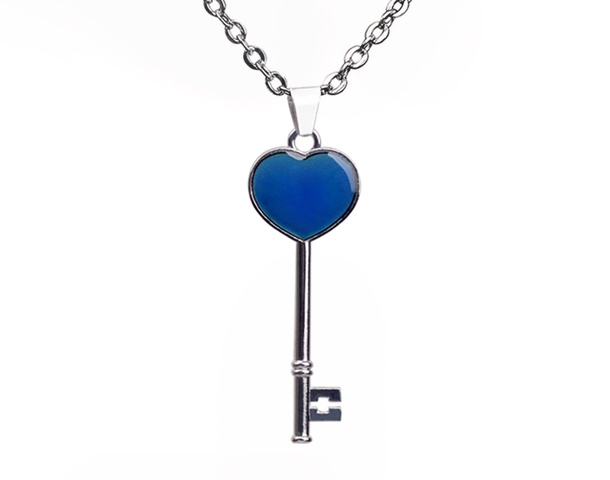 mood necklace heart key